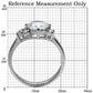 MATK062 - High polished (no plating) Stainless Steel Ring with AAA Grade CZ  in Clear