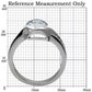 MATK064 - High polished (no plating) Stainless Steel Ring with AAA Grade CZ  in Clear