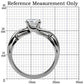 MATK065 - High polished (no plating) Stainless Steel Ring with AAA Grade CZ  in Clear