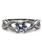 MATK065 - High polished (no plating) Stainless Steel Ring with AAA Grade CZ  in Clear