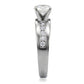 MATK068 - High polished (no plating) Stainless Steel Ring with AAA Grade CZ  in Clear