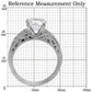 MATK069 - High polished (no plating) Stainless Steel Ring with AAA Grade CZ  in Clear