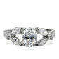 MATK073 - High polished (no plating) Stainless Steel Ring with AAA Grade CZ  in Clear