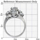 MATK074 - High polished (no plating) Stainless Steel Ring with AAA Grade CZ  in Clear