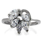 MATK075 - High polished (no plating) Stainless Steel Ring with AAA Grade CZ  in Clear