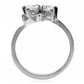MATK075 - High polished (no plating) Stainless Steel Ring with AAA Grade CZ  in Clear