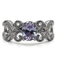 MATK079 - High polished (no plating) Stainless Steel Ring with AAA Grade CZ  in Light Amethyst