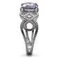 MATK079 - High polished (no plating) Stainless Steel Ring with AAA Grade CZ  in Light Amethyst
