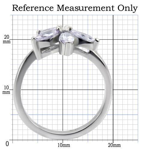 MATK084 - High polished (no plating) Stainless Steel Ring with AAA Grade CZ  in Light Amethyst