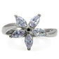 MATK084 - High polished (no plating) Stainless Steel Ring with AAA Grade CZ  in Light Amethyst