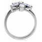 MATK084 - High polished (no plating) Stainless Steel Ring with AAA Grade CZ  in Light Amethyst