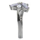MATK084 - High polished (no plating) Stainless Steel Ring with AAA Grade CZ  in Light Amethyst