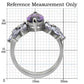 MATK085 - High polished (no plating) Stainless Steel Ring with AAA Grade CZ  in Amethyst