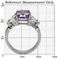 MATK086 - High polished (no plating) Stainless Steel Ring with AAA Grade CZ  in Amethyst