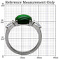 MATK087 - High polished (no plating) Stainless Steel Ring with Synthetic Synthetic Glass in Emerald