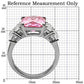 MATK088 - High polished (no plating) Stainless Steel Ring with AAA Grade CZ  in Rose