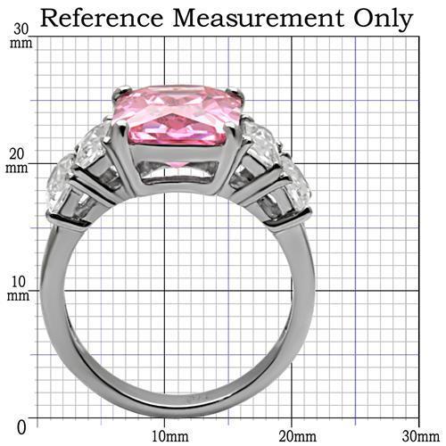MATK088 - High polished (no plating) Stainless Steel Ring with AAA Grade CZ  in Rose