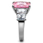 MATK088 - High polished (no plating) Stainless Steel Ring with AAA Grade CZ  in Rose