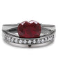 MATK089 - High polished (no plating) Stainless Steel Ring with AAA Grade CZ  in Ruby