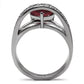 MATK089 - High polished (no plating) Stainless Steel Ring with AAA Grade CZ  in Ruby