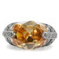 MATK092 - High polished (no plating) Stainless Steel Ring with AAA Grade CZ  in Champagne