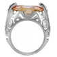 MATK092 - High polished (no plating) Stainless Steel Ring with AAA Grade CZ  in Champagne