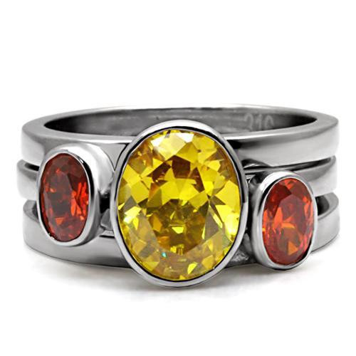 MAKaela Cocktail Ring - Stainless Steel, AAA CZ , Multi Color - TK095