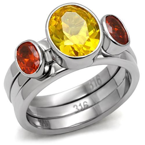 MAKaela Cocktail Ring - Stainless Steel, AAA CZ , Multi Color - TK095