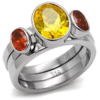 MAKaela Cocktail Ring - Stainless Steel, AAA CZ , Multi Color - TK095