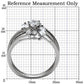 MATK096 - High polished (no plating) Stainless Steel Ring with AAA Grade CZ  in Clear