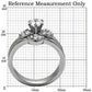 MATK099 - High polished (no plating) Stainless Steel Ring with AAA Grade CZ  in Clear