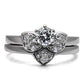 MATK099 - High polished (no plating) Stainless Steel Ring with AAA Grade CZ  in Clear