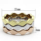 MATK1002 - Three Tone (IP Gold & IP Rose Gold & High Polished) Stainless Steel Ring with No Stone