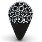 MATK1003 - IP Black(Ion Plating) Stainless Steel Ring with Top Grade Crystal  in Light Sapphire