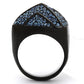MATK1005 - IP Black(Ion Plating) Stainless Steel Ring with Top Grade Crystal  in Montana