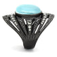 MATK1006 - IP Black(Ion Plating) Stainless Steel Ring with Synthetic Cat Eye in Sea Blue