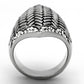 MATK1009 - High polished (no plating) Stainless Steel Ring with Top Grade Crystal  in Clear