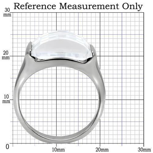 MATK100 - High polished (no plating) Stainless Steel Ring with AAA Grade CZ  in Clear