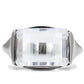 MATK100 - High polished (no plating) Stainless Steel Ring with AAA Grade CZ  in Clear