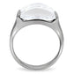 MATK100 - High polished (no plating) Stainless Steel Ring with AAA Grade CZ  in Clear