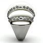 MATK1011 - High polished (no plating) Stainless Steel Ring with Top Grade Crystal  in Black Diamond