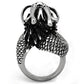 MATK1014 - High polished (no plating) Stainless Steel Ring with Synthetic Pearl in White