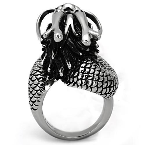 MATK1014 - High polished (no plating) Stainless Steel Ring with Synthetic Pearl in White