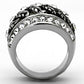 MATK1015 - High polished (no plating) Stainless Steel Ring with Top Grade Crystal  in Clear