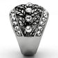 MATK1015 - High polished (no plating) Stainless Steel Ring with Top Grade Crystal  in Clear
