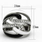 MATK1018 - High polished (no plating) Stainless Steel Ring with Top Grade Crystal  in Clear