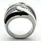 MATK1018 - High polished (no plating) Stainless Steel Ring with Top Grade Crystal  in Clear