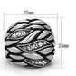 MATK1020 - High polished (no plating) Stainless Steel Ring with Top Grade Crystal  in Clear