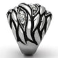 MATK1020 - High polished (no plating) Stainless Steel Ring with Top Grade Crystal  in Clear