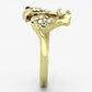 MATK1023 - IP Gold(Ion Plating) Stainless Steel Ring with Top Grade Crystal  in Multi Color